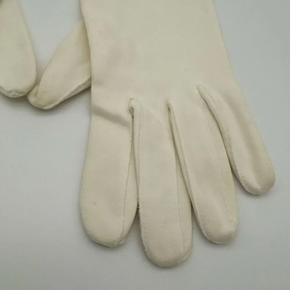 1950s French Doeskin Kid Leather Opera Gloves 13.5” Ivory Old Hollywood Collecto